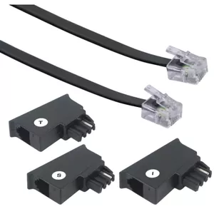 Schwaiger 6m RJ-11 to RJ-11 Telephone Connection Cable Black Male to Male