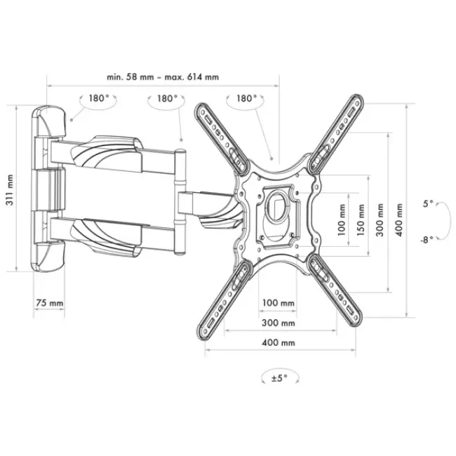TV sienas stiprinājums Schwaiger LWH35535 513 Photo 10