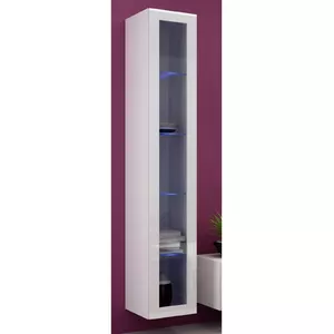 Витрина Cama Meble VIGO 180 навесная с стеклом 1800×400×300 мм белая/белый глянец