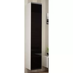Настенный шкаф для хранения Cama Meble VIGO 180 — 1800×400×300 мм, белый/чёрный глянец