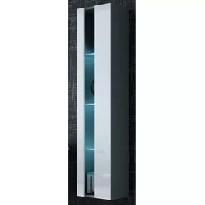 Shelving unit cama meble VIGO NEW 1800×400×300 mm wall-mounted grey/white gloss
