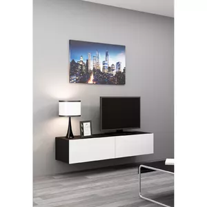 ТВ тумба cama meble VIGO 140 — 1400×400×300 мм, столешница ДСП, черно‑белый глянец