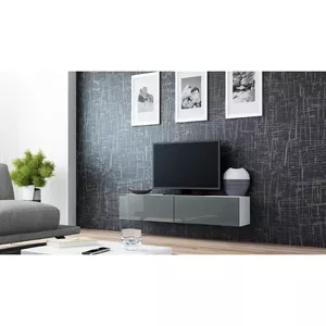 Тумба под ТВ cama meble VIGO 140, 1400×400×300 мм, белая столешница, серый глянец