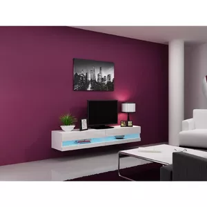 Тумба под TV cama meble VIGO NEW 30/180/40, глянцевый белый верх, ЛДСП, 1800×400×300 мм