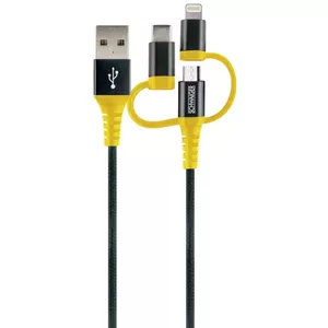 Schwaiger WKUU310 511 USB кабель 1,2 m USB A Micro-USB B/Lightning Черный, Желтый