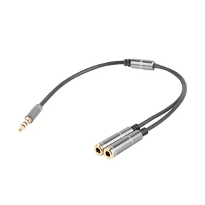 GENESIS A20 аудио кабель 0,2 m 3,5 мм Черный, Серебристый
