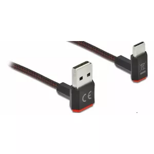 USB Cable DeLOCK EASY-USB 2.0 Type-A male to Type-C male angled 1m black