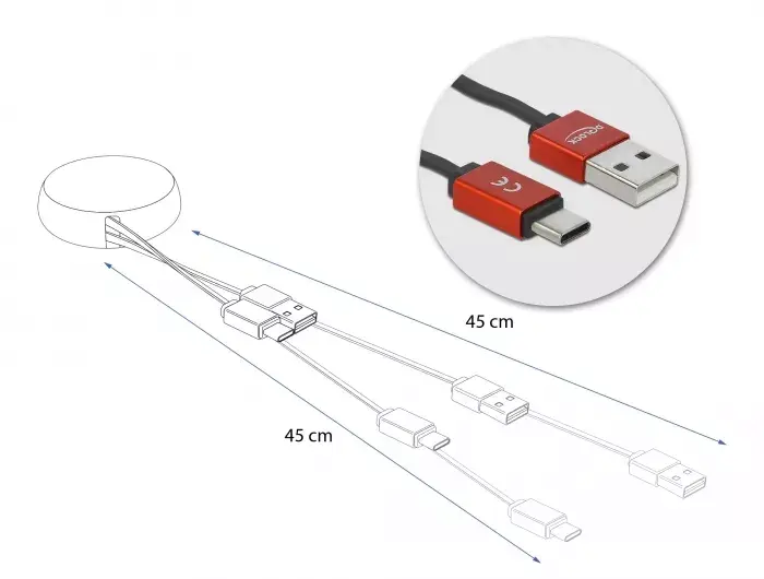 Выдвижной кабель DeLOCK USB 2.0 Type-A к USB-C™ Photo 4
