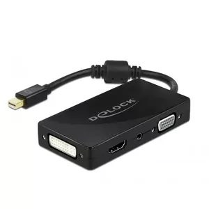Адаптер DeLOCK Mini DisplayPort 1.2 на VGA HDMI DVI Audio 4K Пассивный Черный