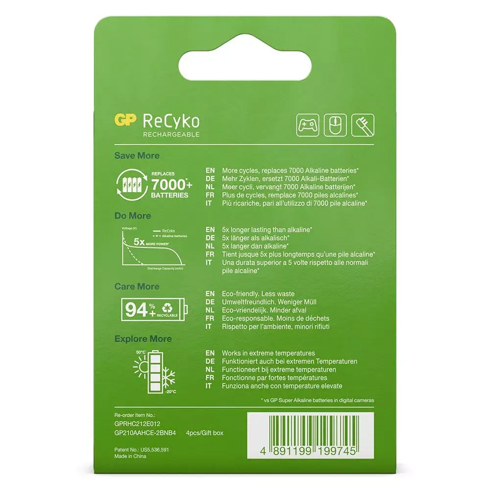 Аккумулятор GP Batteries ReCyko+ 2100mAh 4Stk. Photo 4