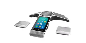 IP konferenču tālrunis Yealink CP960 — sudrabots, pogu un skārienvadība, Micro-USB B un USB-A, 338×338×74 mm