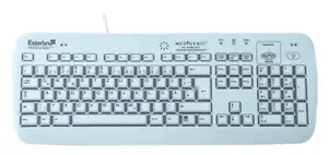 Medigenic Compliance pilna izmēra medicīniskā tastatūra, USB + PS/2, vācu izkārtojums, balta