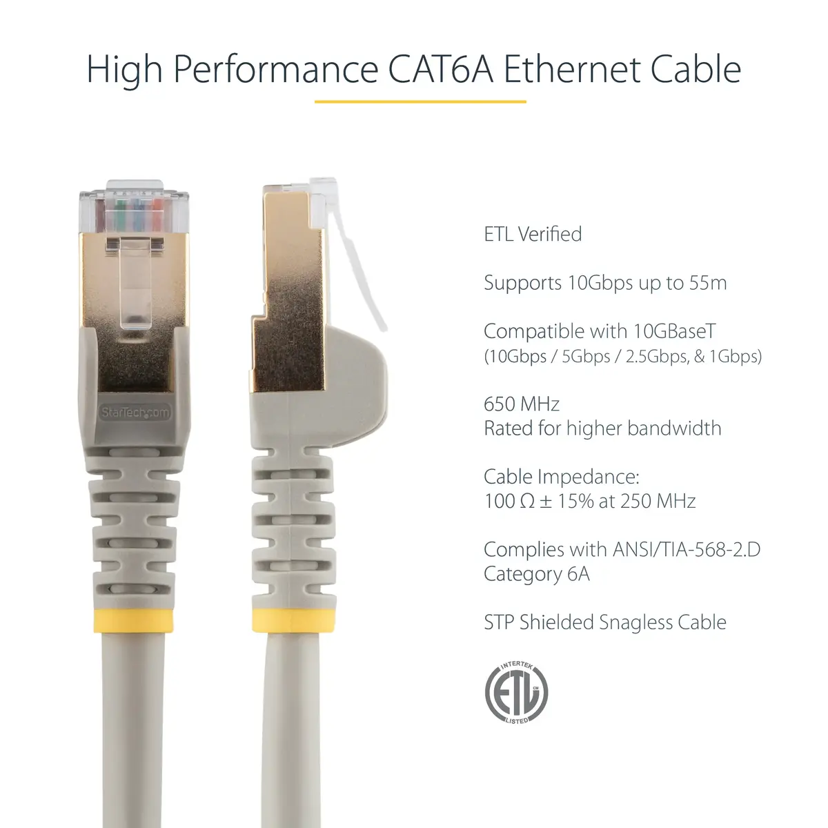StarTech.com 1м Кабель Ethernet CAT6a 6ASPAT1MGR Photo 5