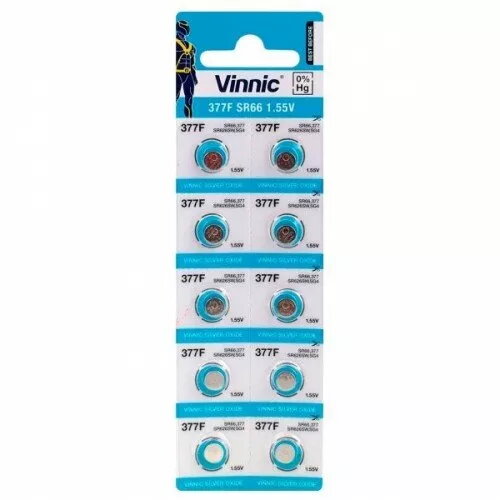 Sudraba oksīda pogbaterija Vinnic BAT377.VNC10