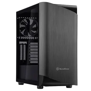 Silverstone SETA A1 Midi Tower PC Case Black and Titanium with 2x 200mm Front Fans, 1x 120mm Rear Fan, USB Type-C, and ATX Motherboard Support