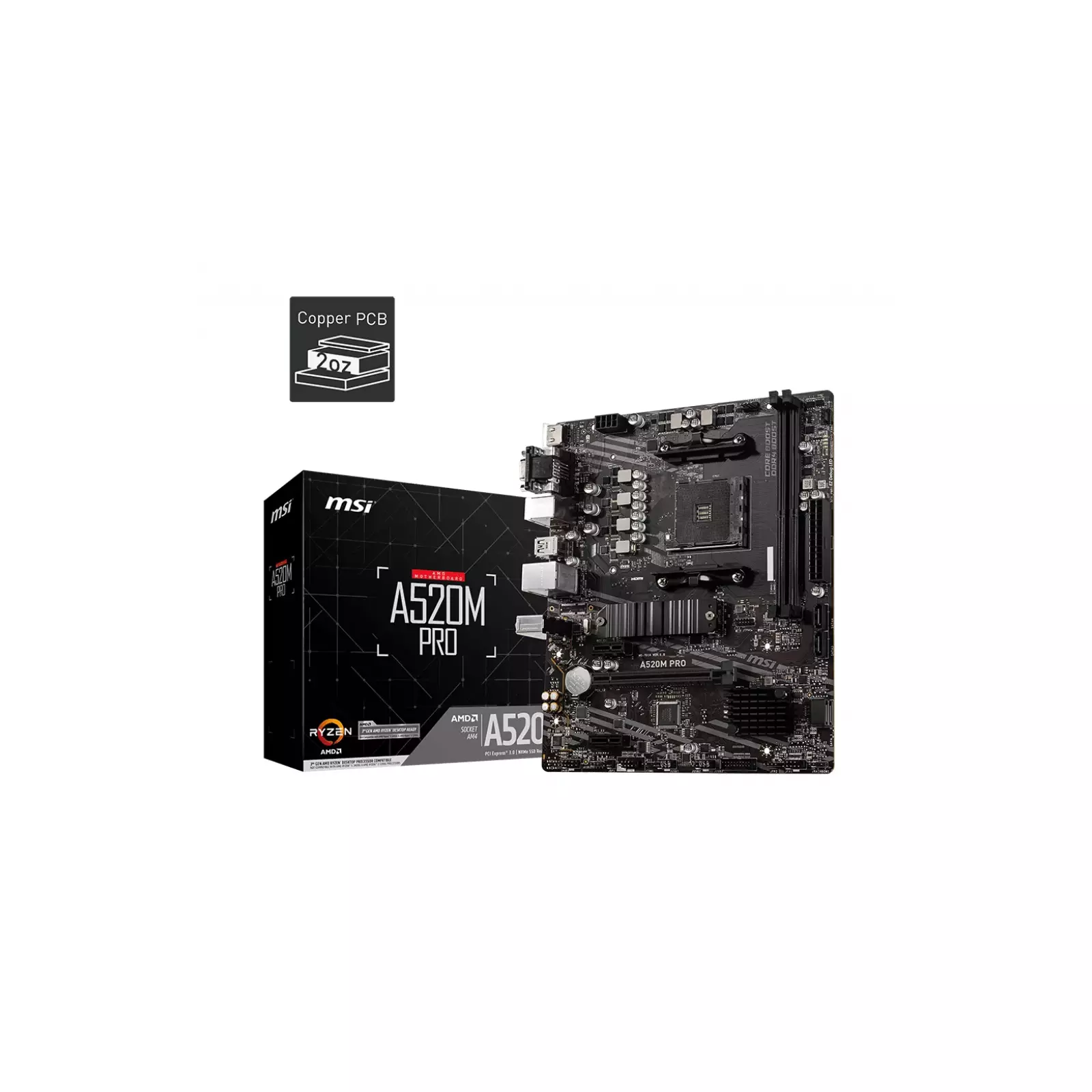 MSI A520M-A PRO AMD AM4 microATX Motherboard - Micro Center