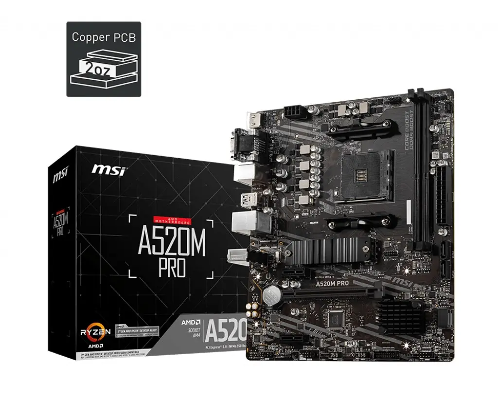 MSI A520M PRO Mātesplate AMD A520 AM4 Photo 12