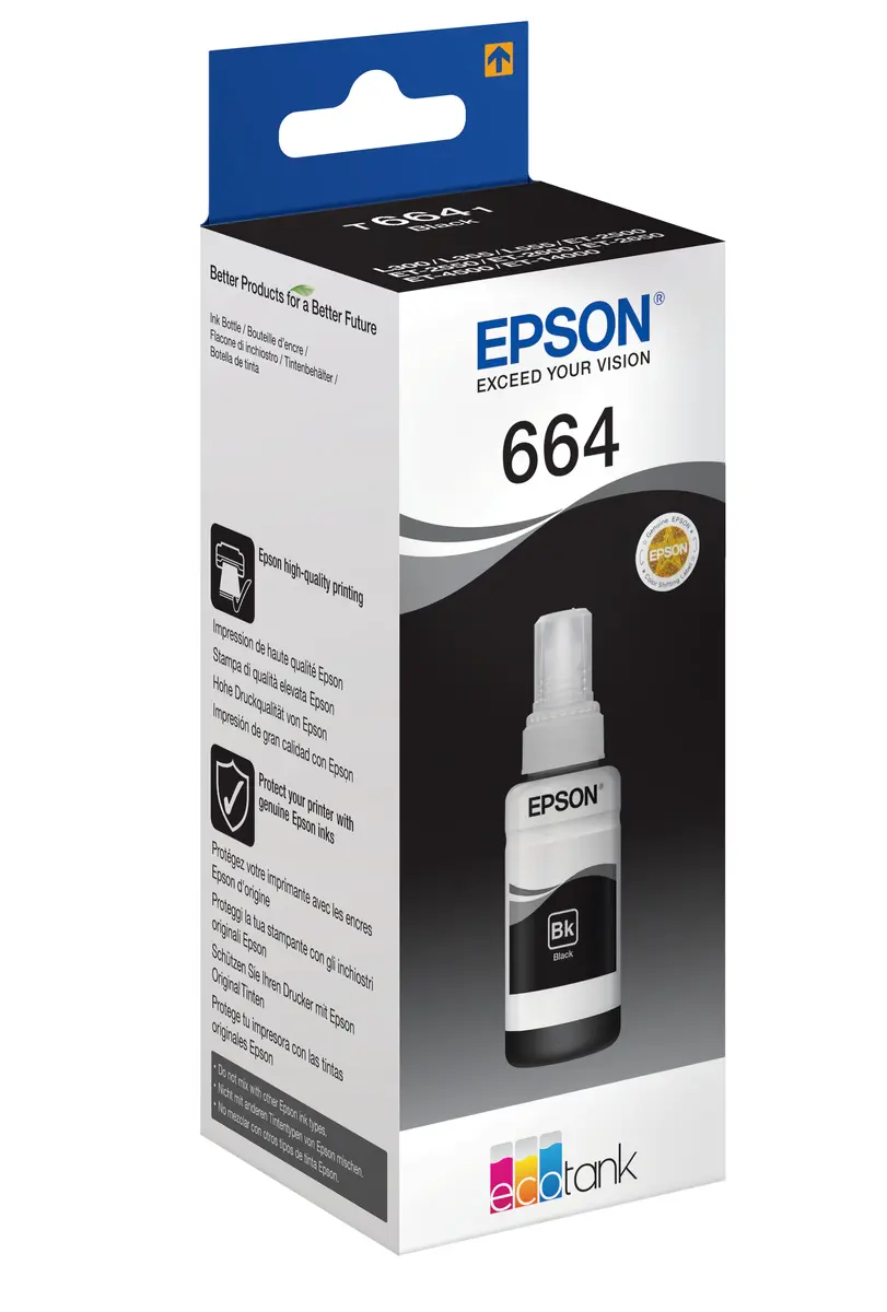 Epson 664 EcoTank Melna Tintes pudele