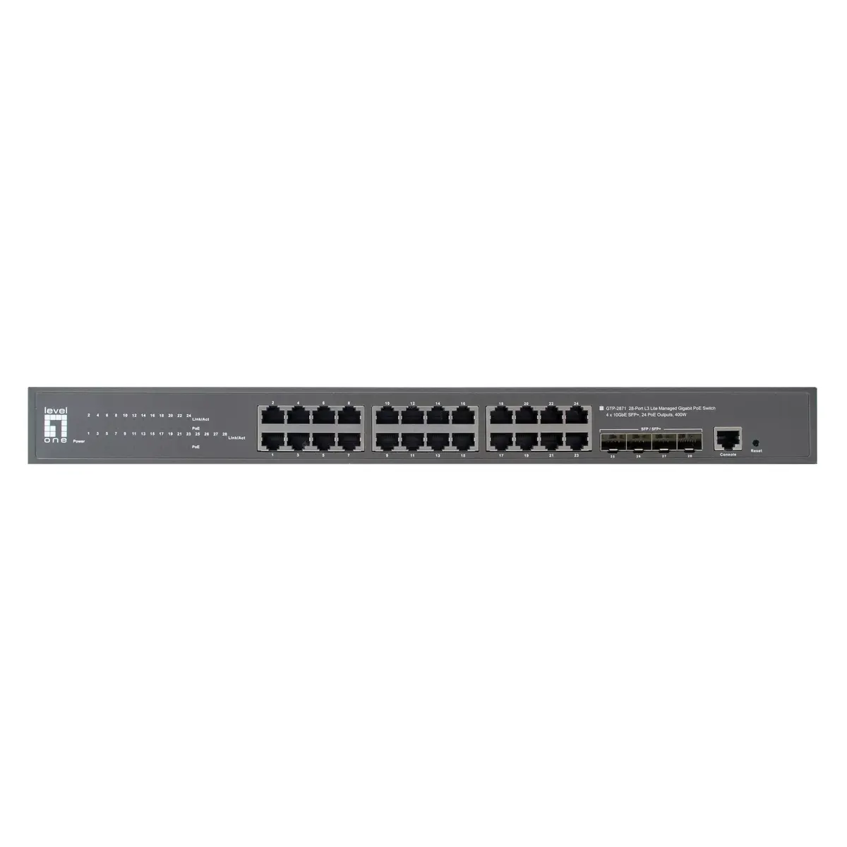 Управляемый L3 гигабитный Ethernet коммутатор LevelOne GTP-2871 Photo 4