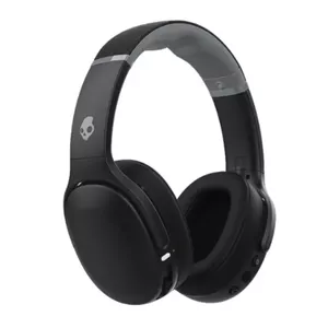 Austiņas Skullcandy Crusher Evo — bezvadu un vadu pārkakla tipa (on-ear), Bluetooth 5.0, 40 h darb., USB-C, 3,5 mm, salokāmas, melnas