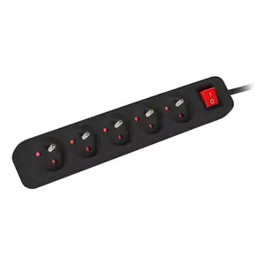 Удлинитель питания Lanberg PS1-05E-0150-BK 1.5м 5 AC розеток Черный