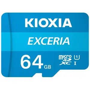 MicroSDXC flash memory Kioxia Exceria 64 GB UHS‑I Class 10 U1 100 MB/s blue (with SD adapter)