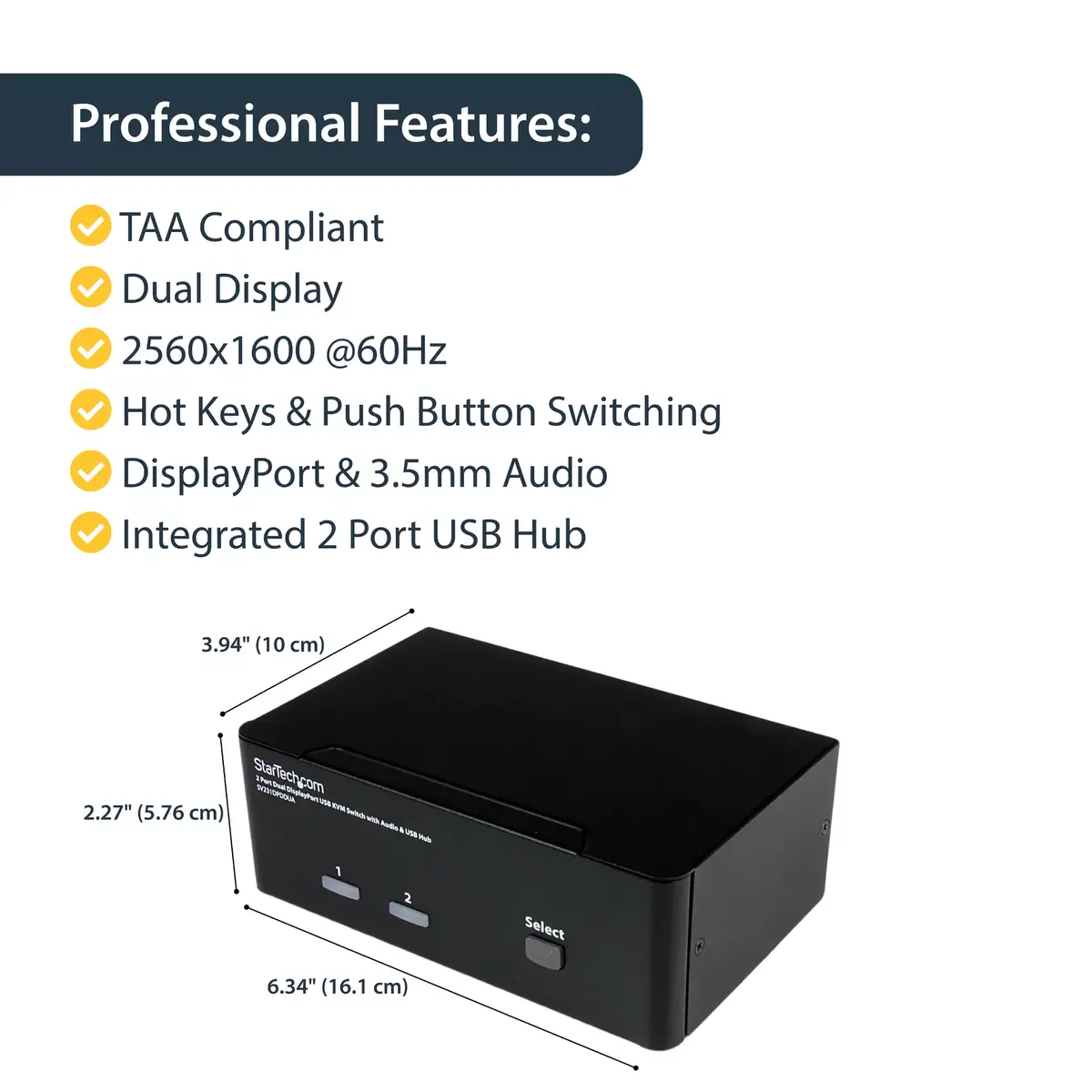 KVM Switch StarTech.com 2 Port Dual DisplayPort USB Photo 6