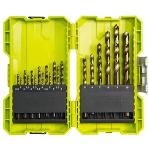 Ryobi RAK19HHS2 HSS metāla un koka urbju komplekts, 19 daļas