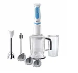 Iegremdējamais blenderis Braun MultiQuick 5 MQ 5260 1000 W 1.25 L tilpums 21 ātrums balts un zils