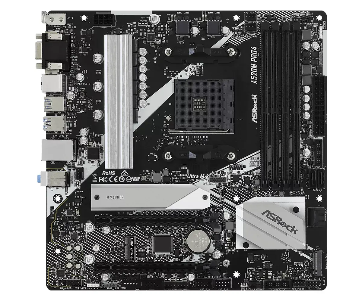 Материнская плата Asrock A520M Pro4, 90-MXBDU0-A0UAYZ Photo 2
