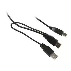 USB Cable Synergy 21 S215325 USB 2.0 1m USB B 2x USB A Black