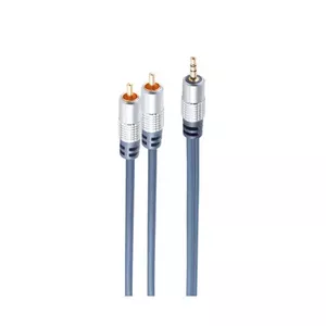 Audio kabelis S/CONN SP30832-5 5m 3.5mm 2 x RCA Zils Hroms