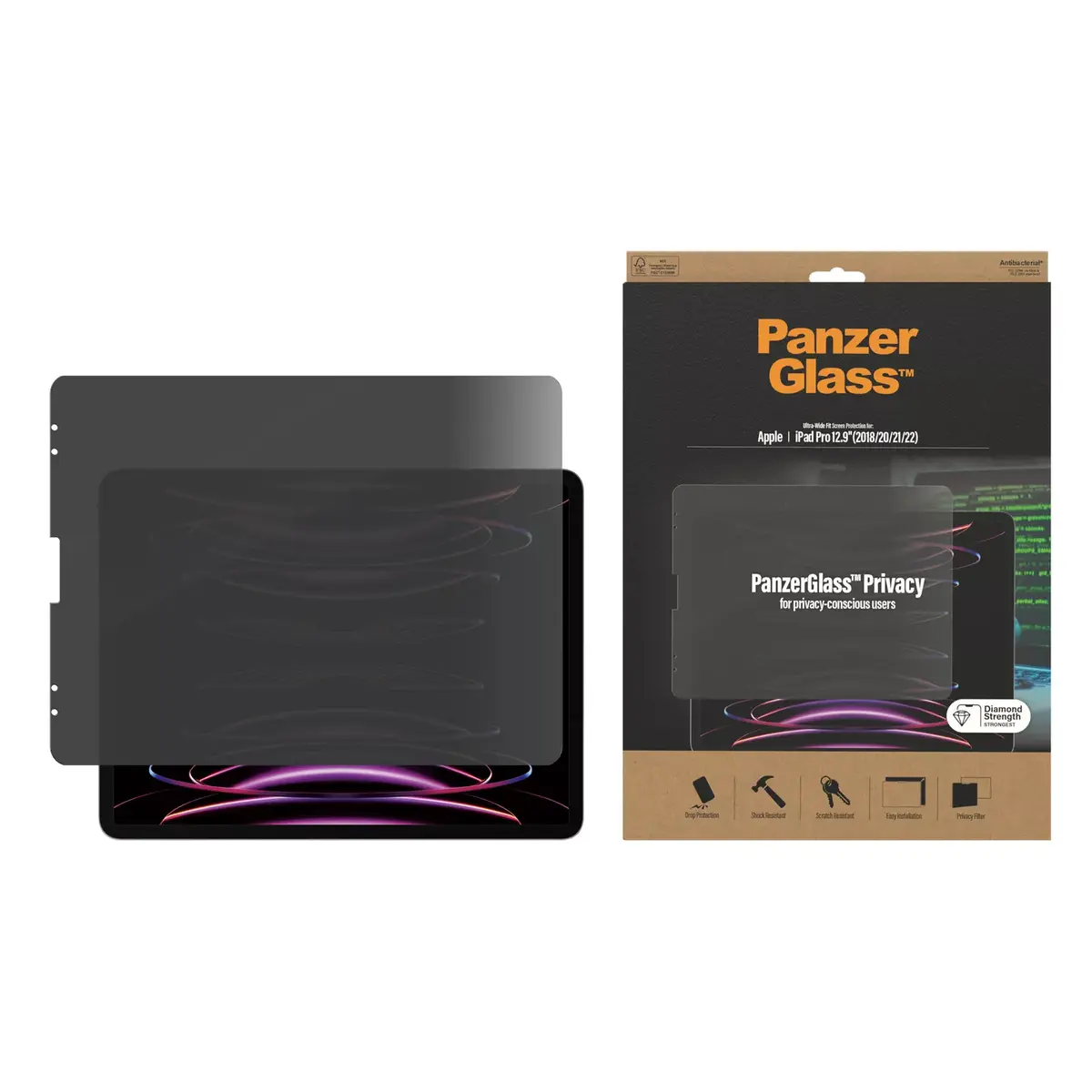 PanzerGlass Privacy защитное стекло для iPad Pro 12.9" Photo 2