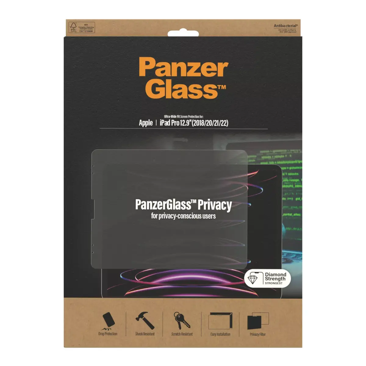 PanzerGlass Privacy защитное стекло для iPad Pro 12.9" Photo 3