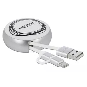 Ivelkams kabelis DeLOCK USB 2.0 2 in 1 Type-A uz Micro-B un USB-C™