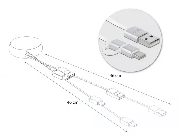 Ivelkams kabelis DeLOCK USB 2.0 2 in 1 Photo 4