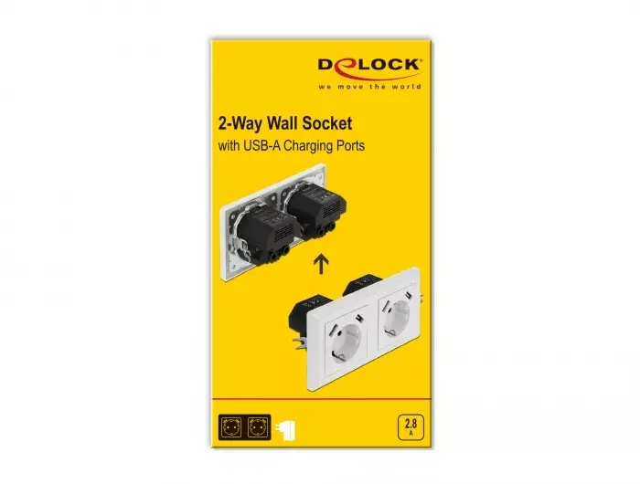 Sienas kontaktligzda DeLOCK 2-virziena ar 4 USB portiem Photo 4