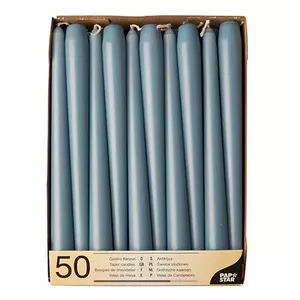 Vaska svece Papstar 88342, apaļa zila, augstums 250 mm, diametrs 22 mm, iepakojumā 50 gab.