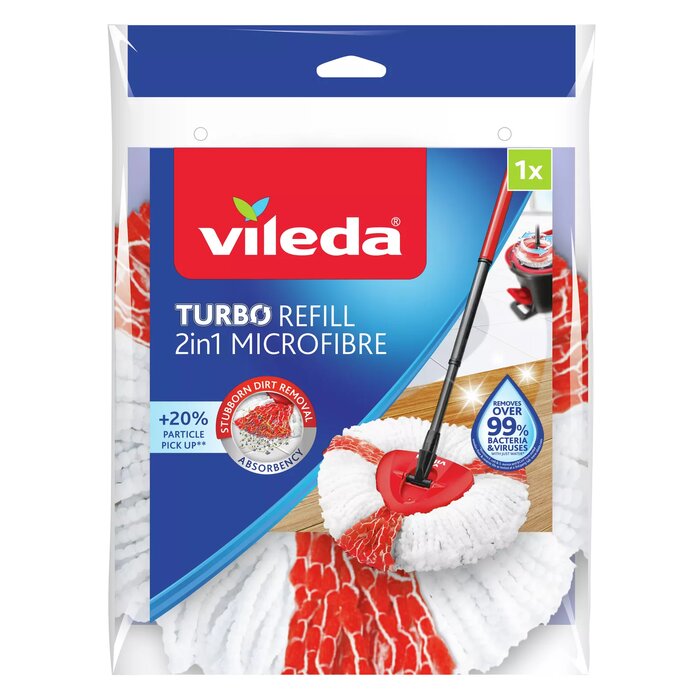 Buy Vileda 2 in 1 Microfibre Turbo Mop Head Pack of 2, Mops