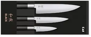 Knife set Kai 67S-300 — 3-piece kitchen knives, steel blades (20/15/10 cm), plastic handles