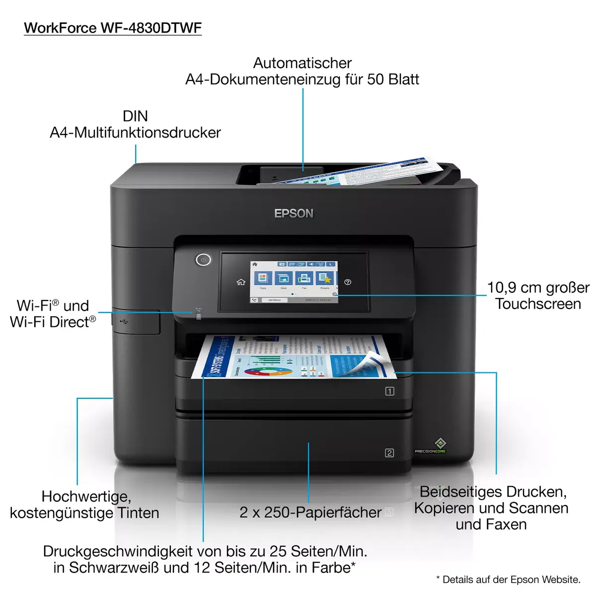 МФУ Epson WorkForce Pro WF-4830DTWF Photo 4