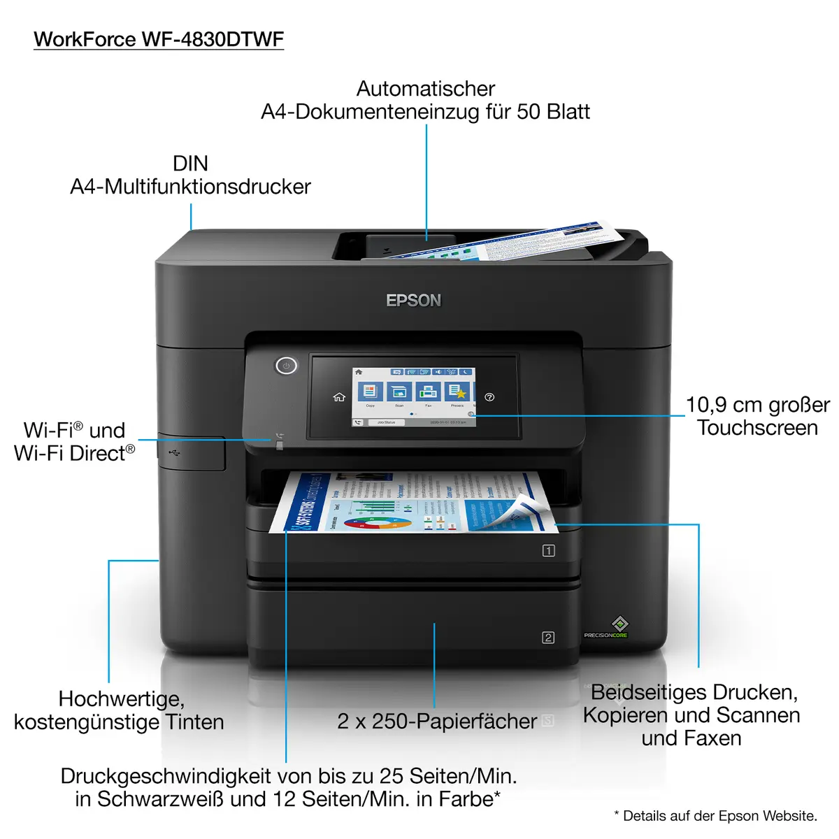 Epson WorkForce Pro WF-4830DTWF daudzfunkciju printeris Photo 3