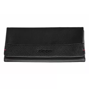 Портсигар для табака Zippo Nappa Tri-Fold Чёрная кожа — трёхслойный складной дизайн, чёрная кожа
