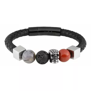 Bracelet Zippo 2.006.277 leather bracelet 22 cm with charms