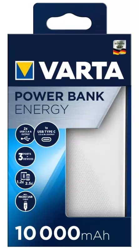 Portable Charger Varta Energy 10000, 57976 101 111 Photo 2