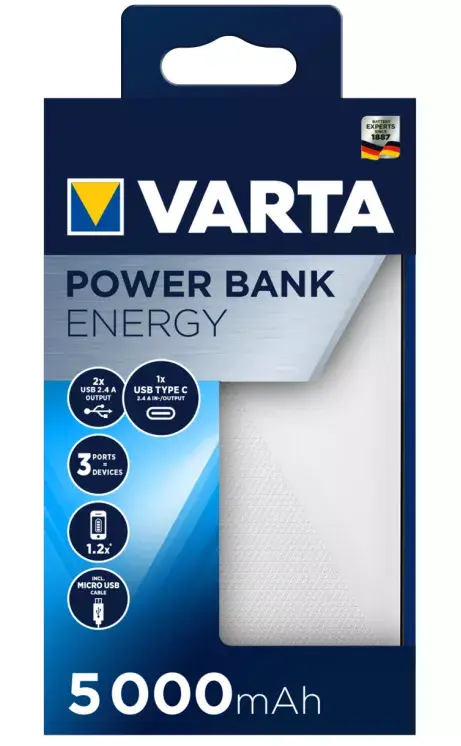 Portable Charger Varta Energy 5000, 57975 101 111 Photo 2
