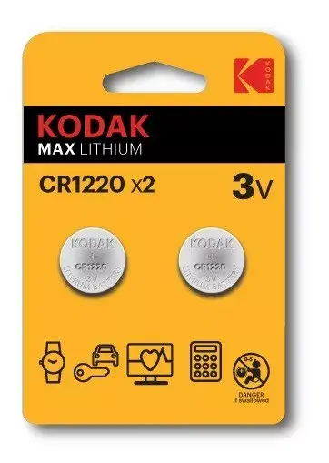 Kodak CR1220 3V litija pogbaterija, 2 gab. Photo 2