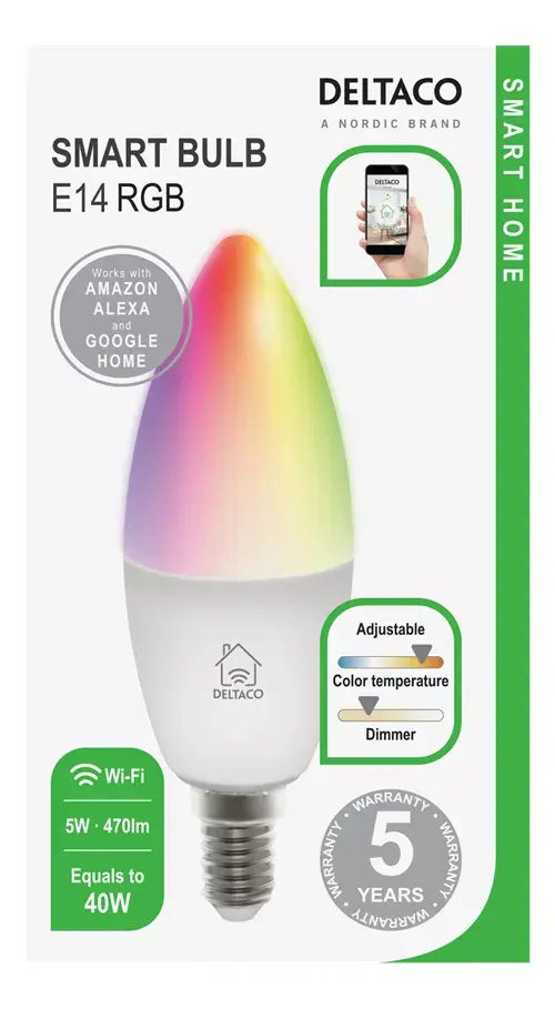 Умная лампочка Deltaco SH-LE14RGB Photo 2