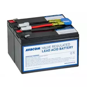 Свёрнутый свинцово-кислотный аккумулятор AVACOM RBC142 12В 7А·ч для ИБП и резервного питания