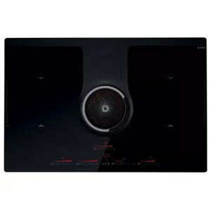 Built-in Elica NIKOLATESLA BL/F/83 83 cm zone induction hob with integrated hood, 4 zones, touch control, black